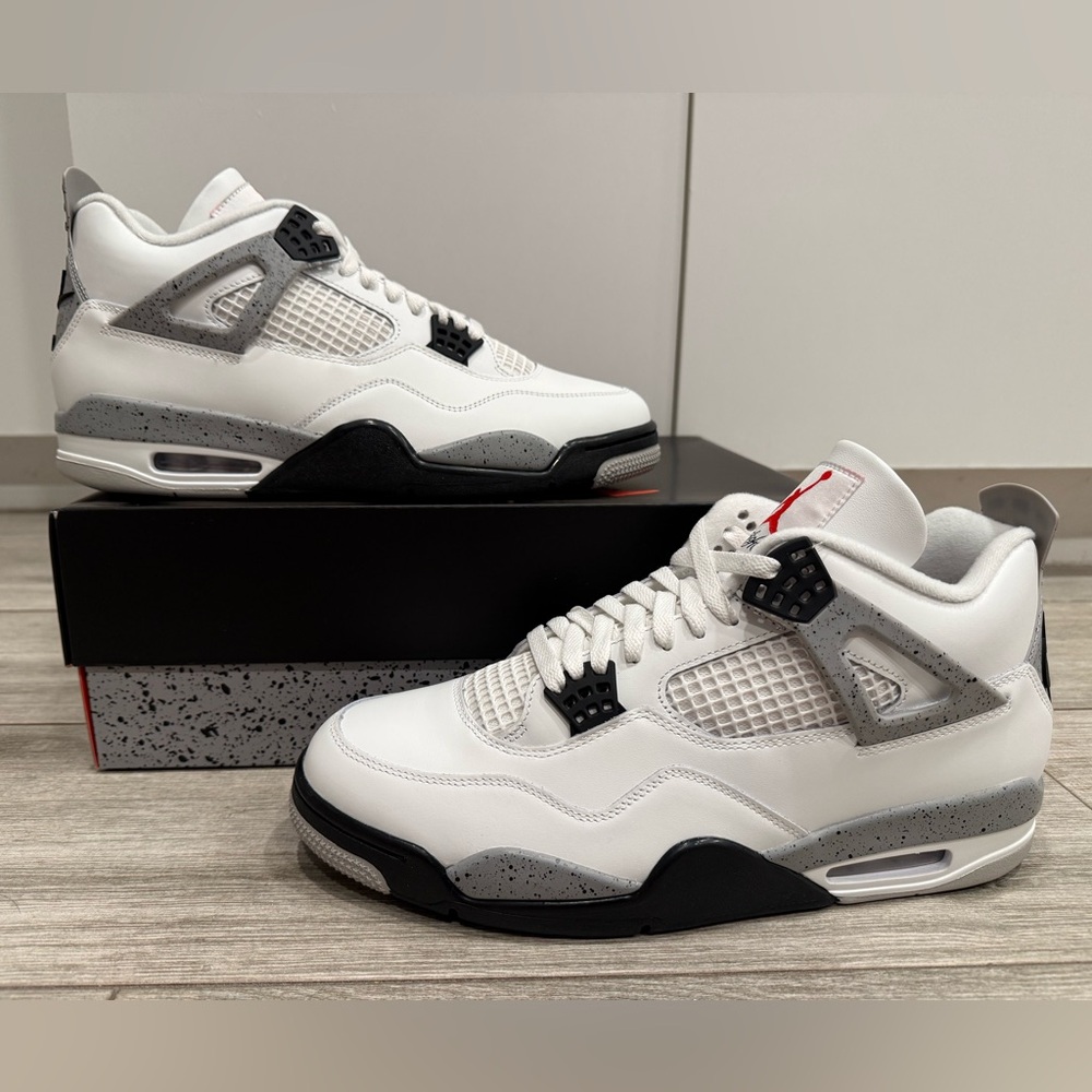 Air Jordan 4 Retro OG White Cement FV5029-100 Summit Fire Red Tech Grey Black 12 - Picture 1 of 12
